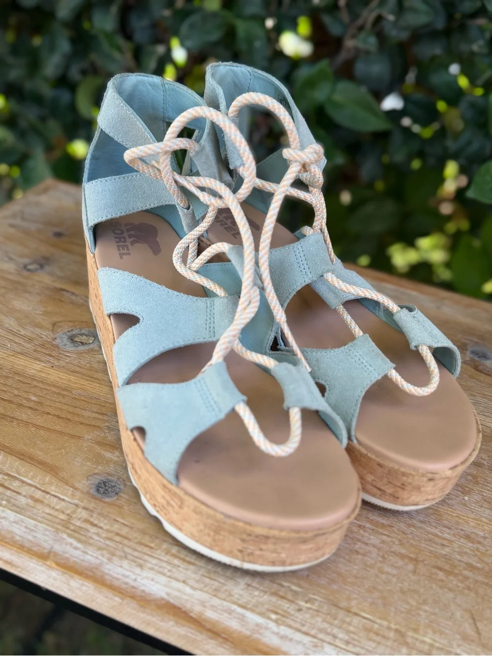 Sorel Cameron Women's Mint Suede Lace-Up Ghillie Flat Forms
